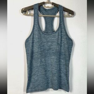 Lululemon Swiftly Tech Racerback Tank Blue Heather Seamless Workout Top
